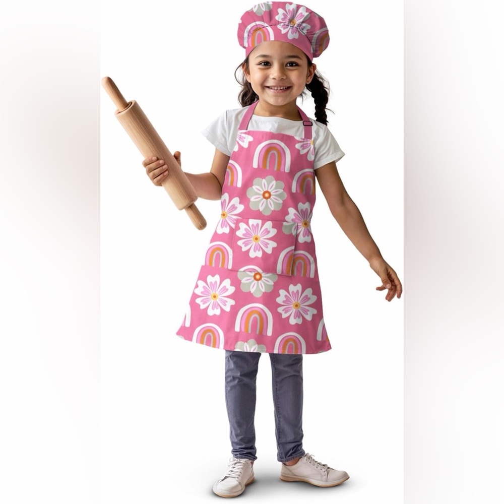 Vita Elegante Kids Baking and Craft Apron Set with Hat